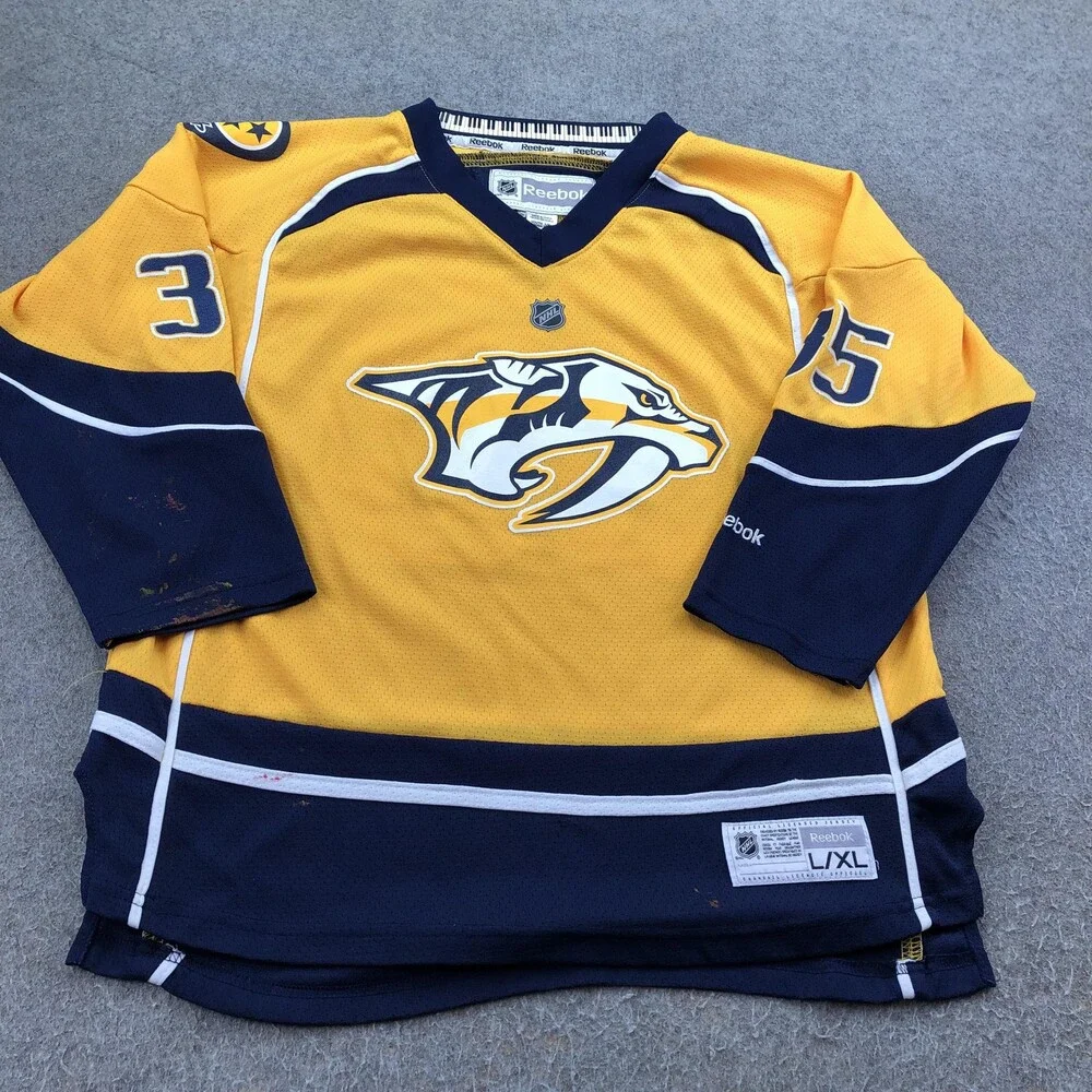 Nashville Predators Jersey Boys Large NHL Hockey Reebok Rinne 35 L/XL